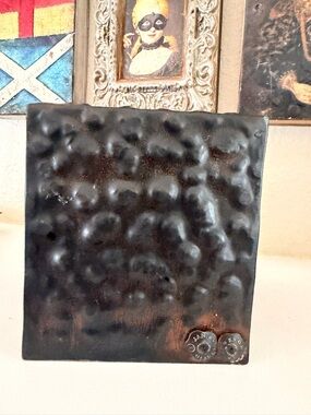 Jan Barboglio Hammered Iron Tissue Box Holder Forged Rustic